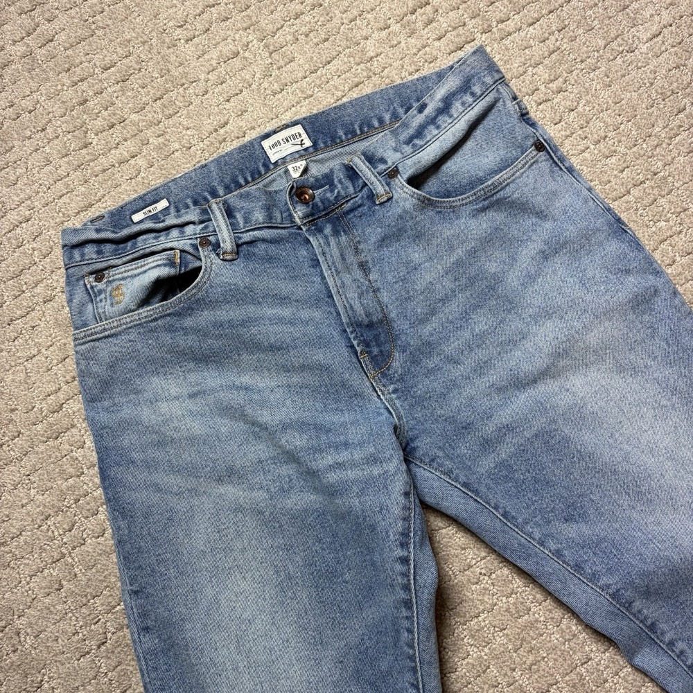 Todd Snyder Slim Fit Stretch 5 Pocket Jeans Denim Pant Light Blue Faded 32x30